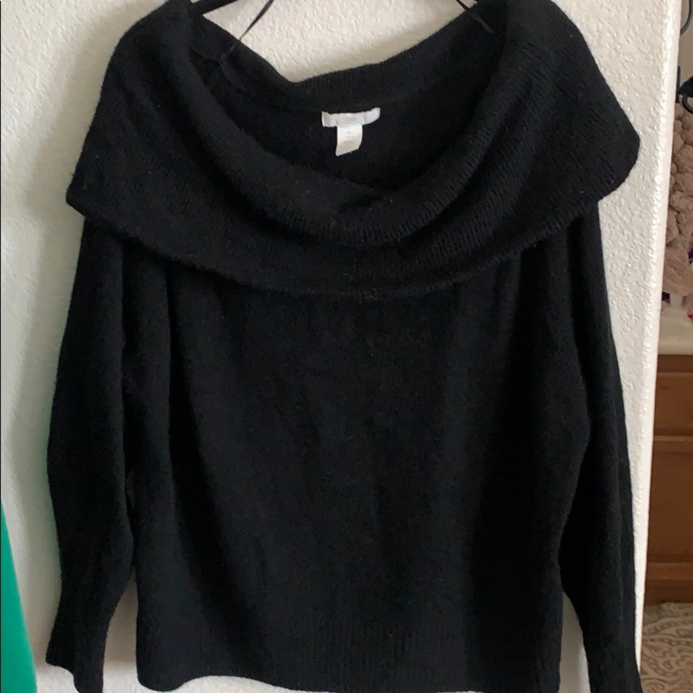 Black off the shoulder sweater
